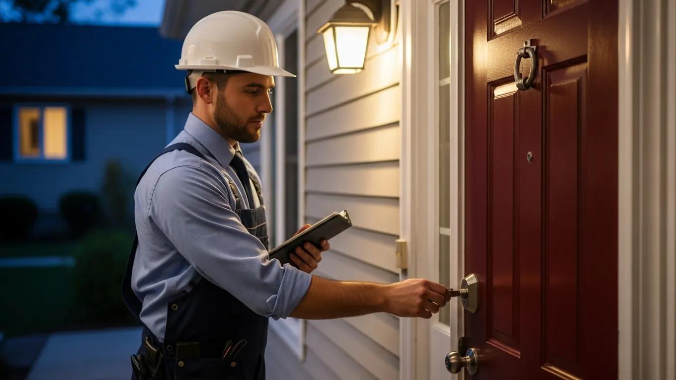 Licensed residential locksmith providing emergency support to homeowners and assessing home security.