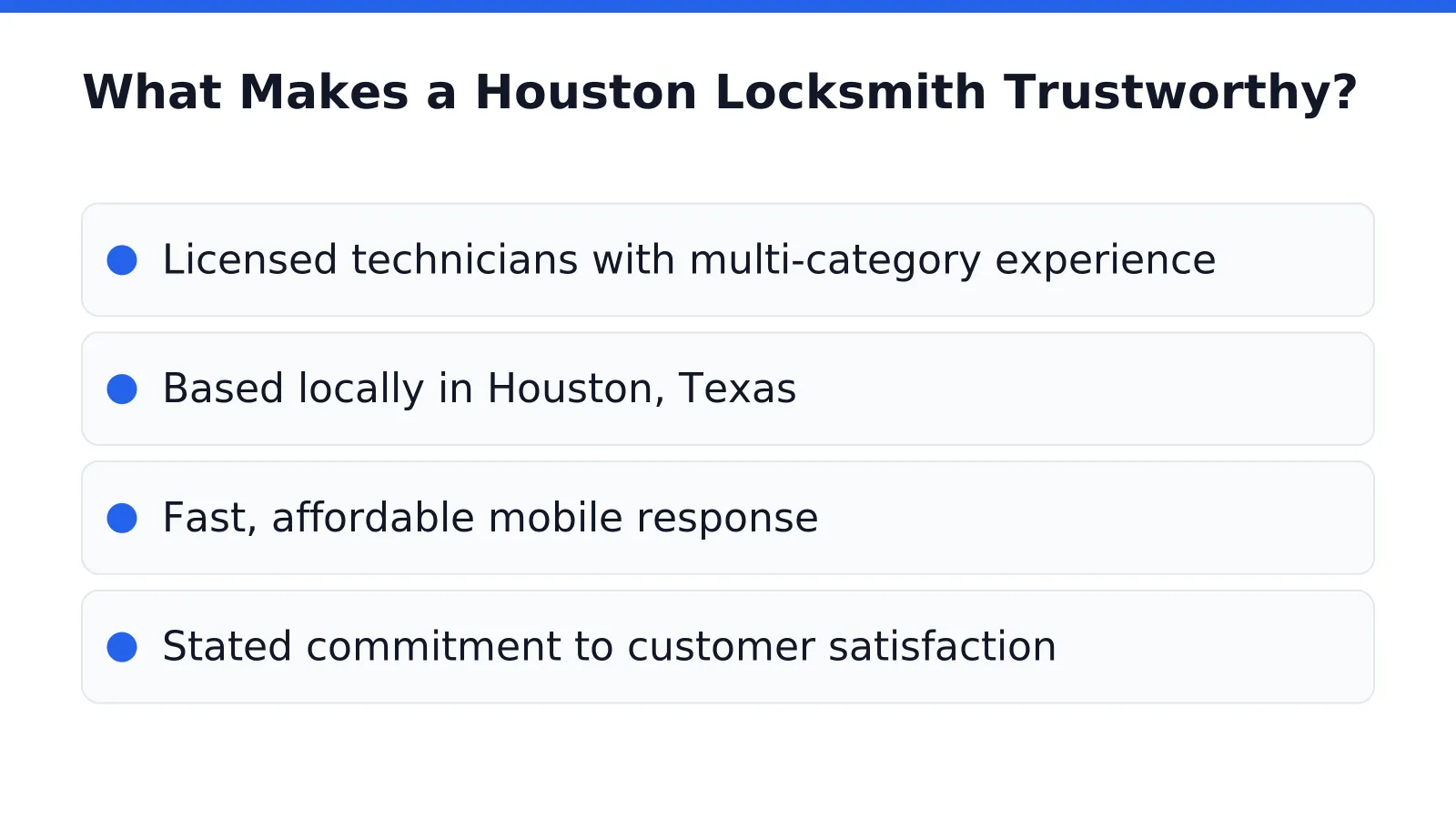 24/7 Home Lockout Assistance in Houston in Houston, Texas What Makes a Houston Locksmith Trustworthy