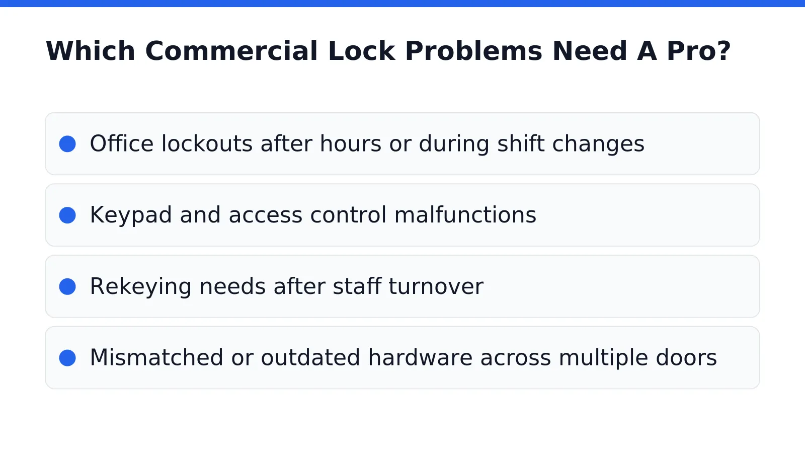Commercial Lockout Services Near Me in Houston Which Commercial Lock Problems Need A Pro