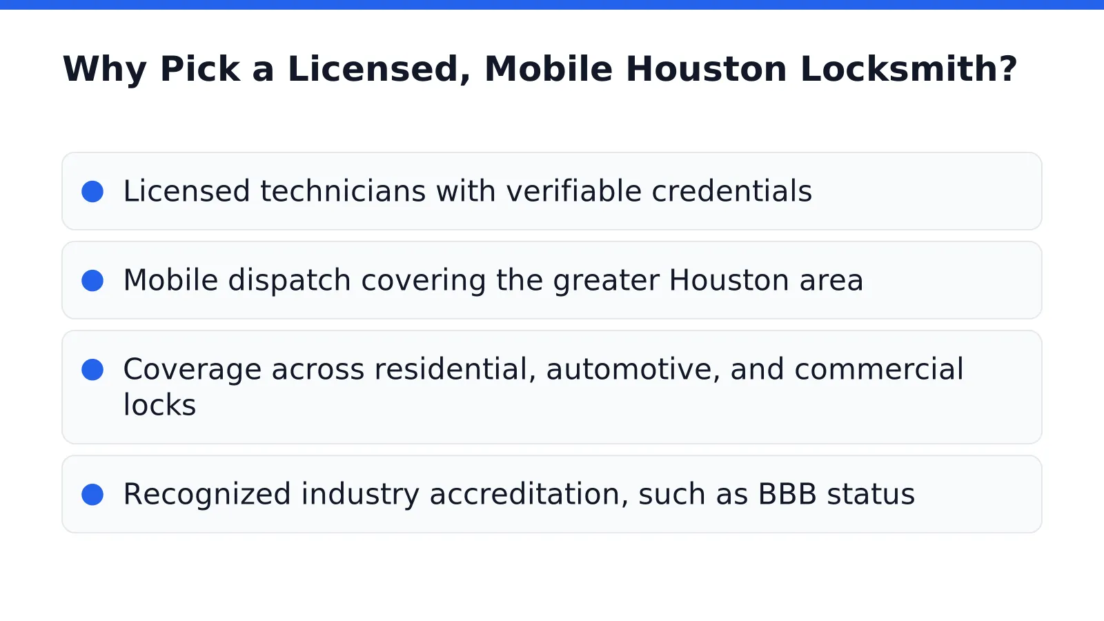 Why Pick a Licensed, Mobile Houston Locksmith