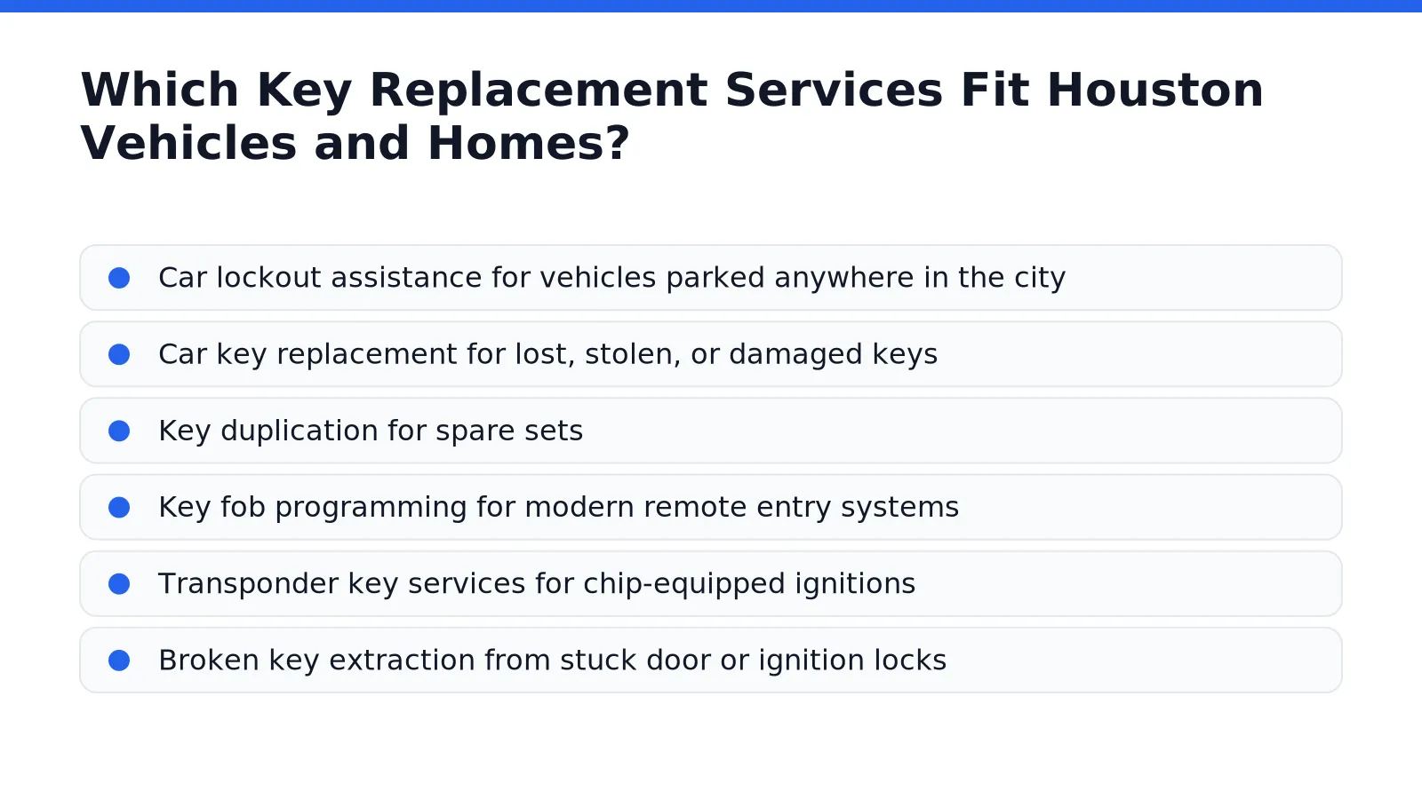 Affordable Key Replacement Near Me in Houston, Texas Which Key Replacement Services Fit Houston Vehicles and Homes