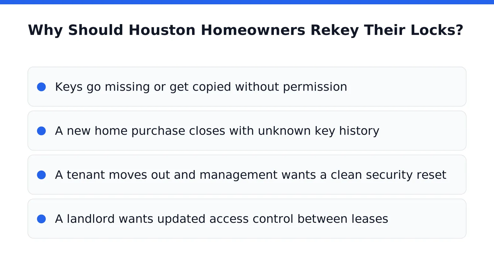 Why Should Houston Homeowners Rekey Their Locks