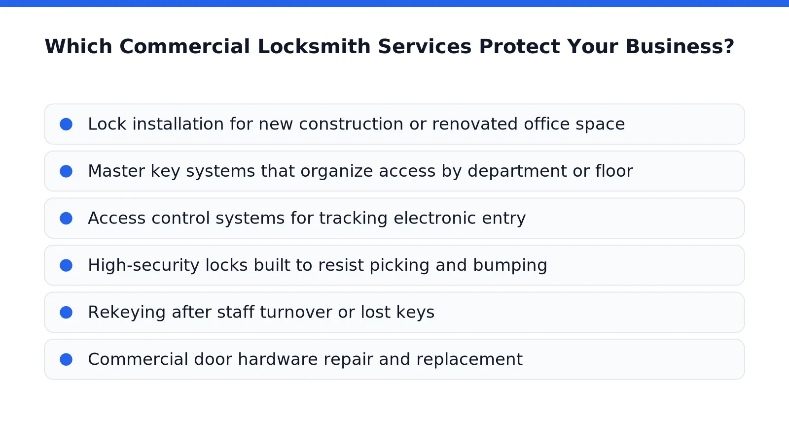 Which Commercial Locksmith Services Protect Your Business